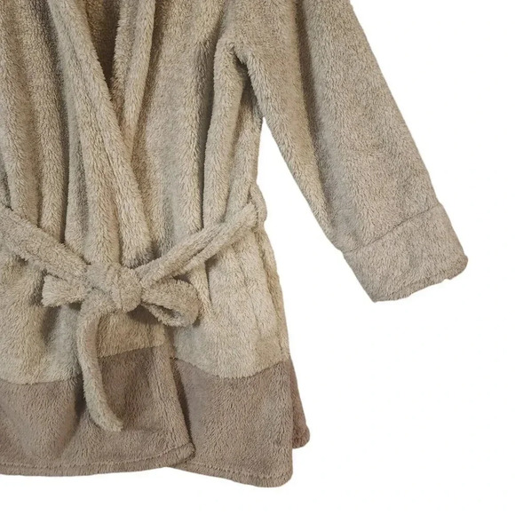 Daydream By Berkshire Homes Hooded Teddy Robe Gray Long Sleeve Size Large/XL - Picture 7 of 9